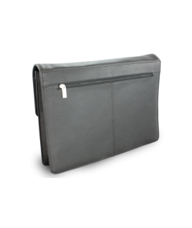 Black leather file with flap 116-2414-60