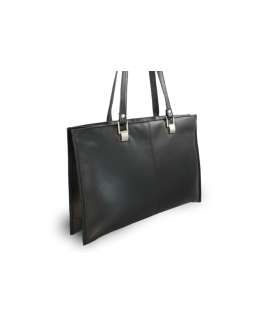 Black leather triple zip bag 212-2203A-60