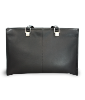 Black leather triple zip bag 212-2203A-60