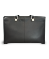 Black leather triple zip bag 212-2203A-60