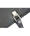 Black leather triple zip bag 212-2203A-60