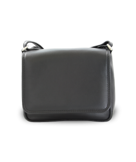 Black leather flap handbag 213-3011-60