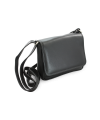 Black leather flap handbag 213-3011-60