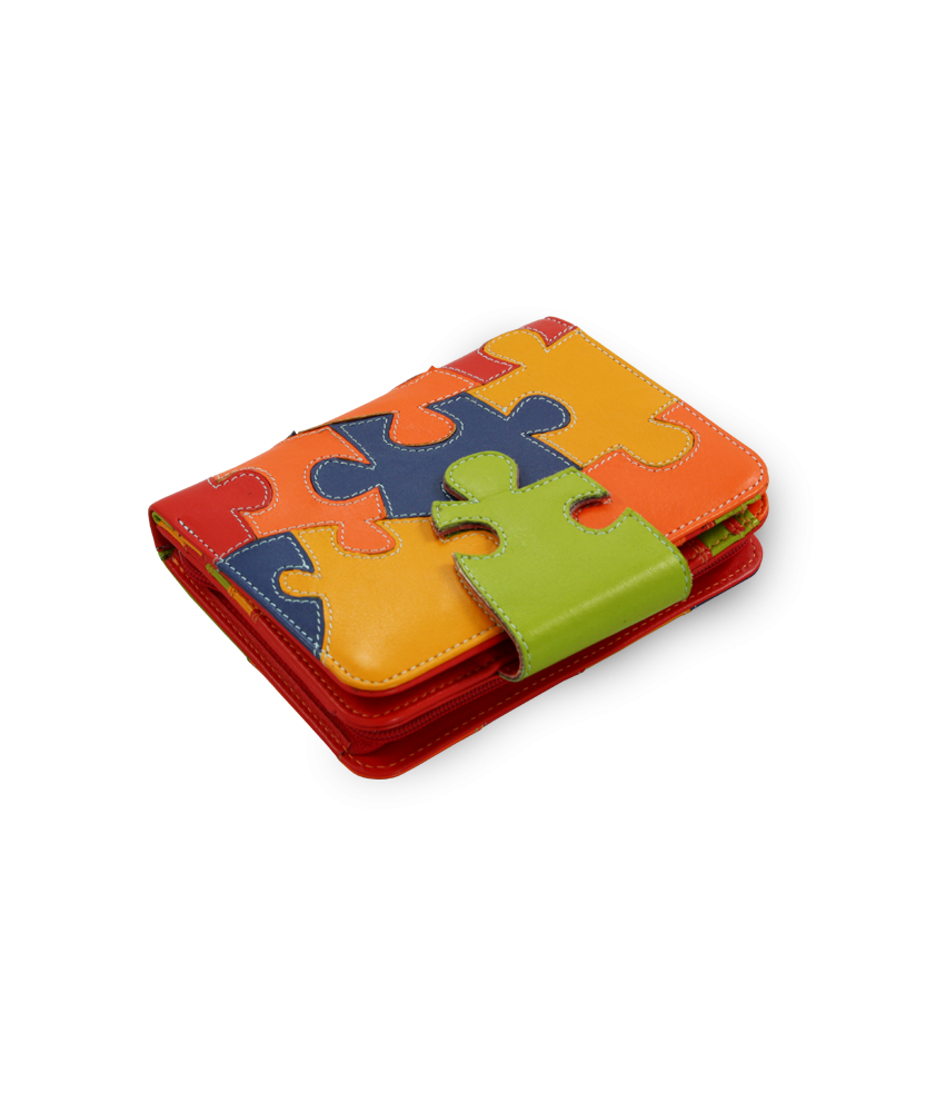 Damen-Lederportemonnaie mit Puzzle-Motiv 511-1161-PUZ