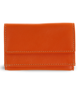 Orange women's mini leather wallet 511-4392A-84
