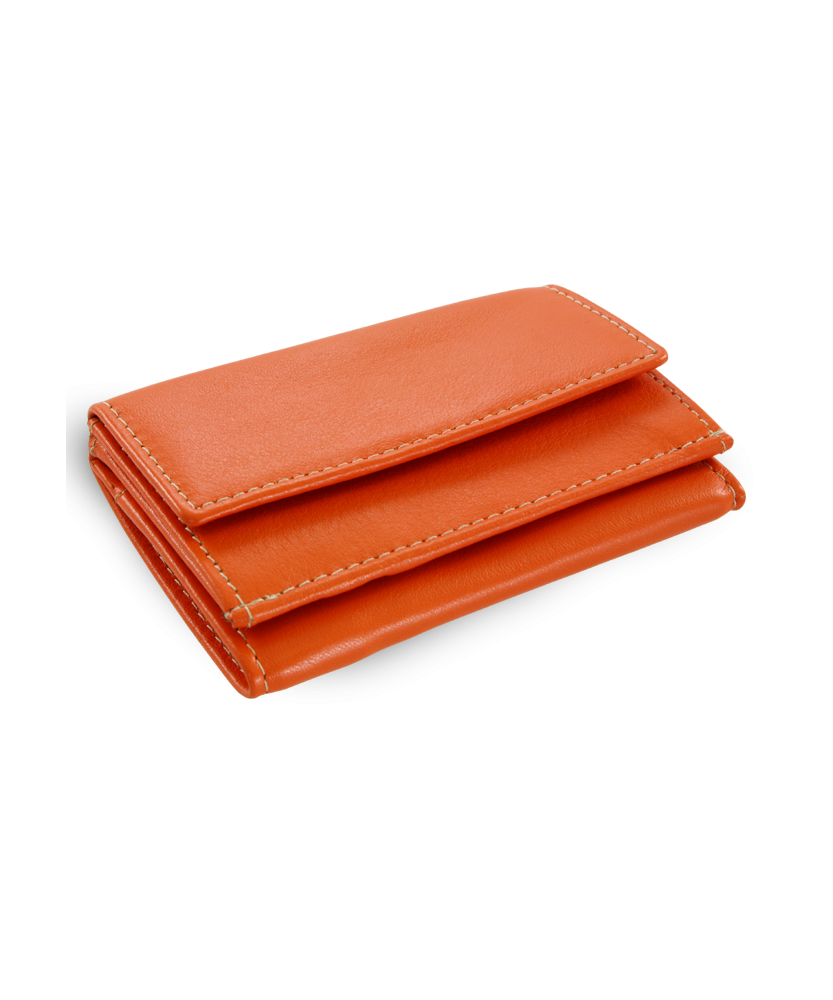 Orange women's mini leather wallet 511-4392A-84