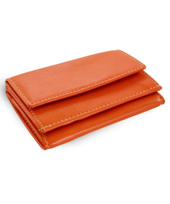 Orange women's mini leather wallet 511-4392A-84