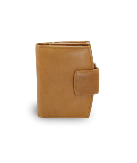 Light brown women's leather frame wallet with a pinch 511-4357-05