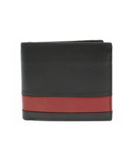 Red and black men's leather wallet 513-1321-60/31