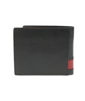Red and black men's leather wallet 513-1321-60/31