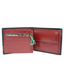 Red and black men's leather wallet 513-1321-60/31