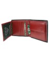 Red and black men's leather wallet 513-1321-60/31