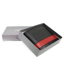 Red and black men's leather wallet 513-1321-60/31