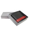 Red and black men's leather wallet 513-1321-60/31