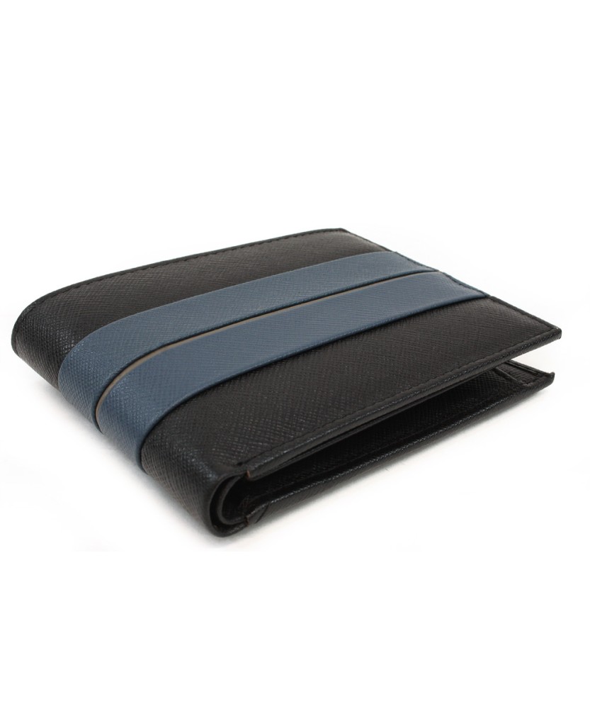 Blue-black men's leather wallet 513-1331-60/97