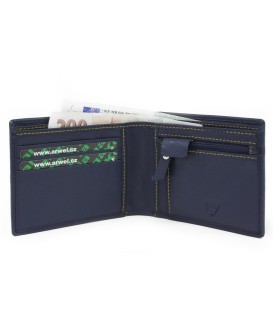 Dark blue men's leather wallet 513-1307-97