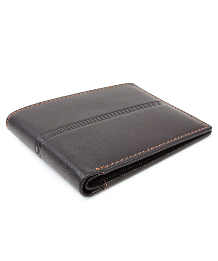 Dark brown men's leather wallet 513-1307-47