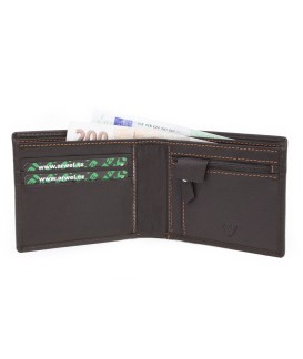 Dark brown men's leather wallet 513-1307-47