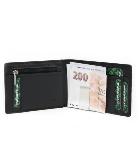 Schwarz-blaue Herren Dollarclip-Geldbörse aus Leder mit Clip 519-1811-60/97