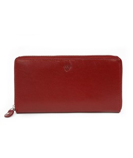 Rotes Damen Leder Portemonnaie mit Reißverschluss 511-3559-31