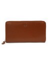 Cognac women's leather zipper wallet 511-3559-05