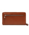 Cognac women's leather zipper wallet 511-3559-05