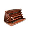 Cognacbraunes Damen Leder Portemonnaie mit Reißverschluss 511-3559-05