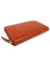 Orangefarbenes Krokoleder Portemonnaie mit Reißverschluss für Damen 511-1306-84