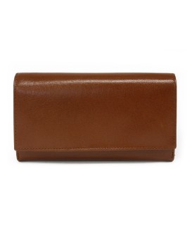 Braunes Damen Leder Portemonnaie mit Klappe 511-2121-05