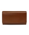 Brown women's leather flap wallet 511-2121-05