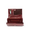 Dark red women's leather flap wallet 511-2121-31