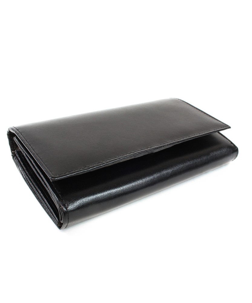 Black women's leather flap wallet 511-2121-60