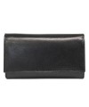 Black women's leather flap wallet 511-2121-60
