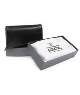 Black women's leather flap wallet 511-2121-60