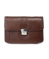 Brown men's leather etui with folding register 611-2415A-40