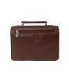 Brown men's leather document case with handle 611-2411A-40