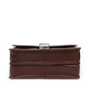 Brown men's leather document case with handle 611-2411A-40