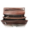 Brown men's leather document case with handle 611-2411A-40