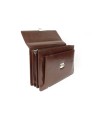 Brown leather briefcase with four inner compartments 112-6002-40