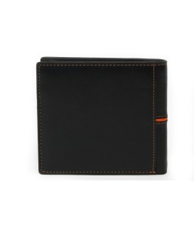 Black and orange men's leather wallet 513-3223A-60/84