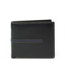 Black and navy blue men's leather wallet 513-3223A-60/97