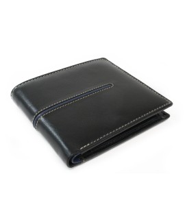 Black and navy blue men's leather wallet 513-3223A-60/97