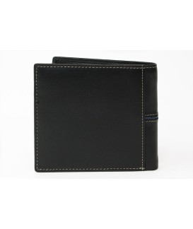 Black and navy blue men's leather wallet 513-3223A-60/97