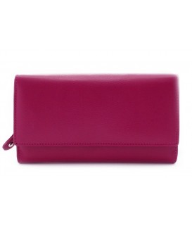 Fuxia women's leather clutch wallet with a snap closure 511-2120-36