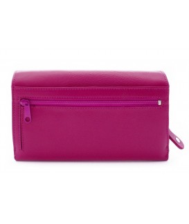 Fuxia women's leather clutch wallet with a snap closure 511-2120-36