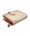 Rose gold ladies' leather wallet with clasp closure 511-9769-01