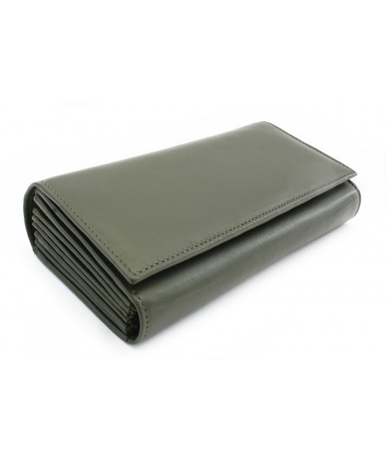 Dark green leather waiter's wallet with credit card pockets 515-2401C-57