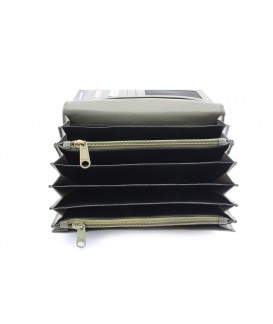 Dark green leather waiter's wallet with credit card pockets 515-2401C-57