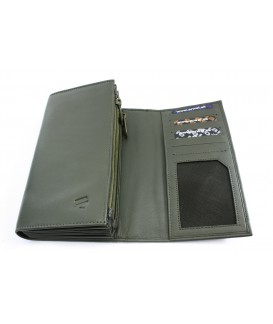 Dark green leather waiter's wallet with credit card pockets 515-2401C-57