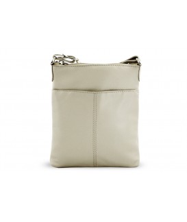 Light grey leather zipper mini handbag 212-3013-20